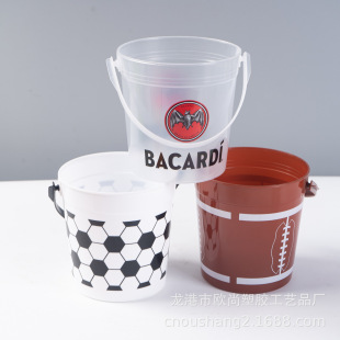 Plastic Ice Bucket Bucket Extra Large Colorful Drink Cup Bucket Food Grade Pp Wine Bucket Satchel Bucket 32oz
