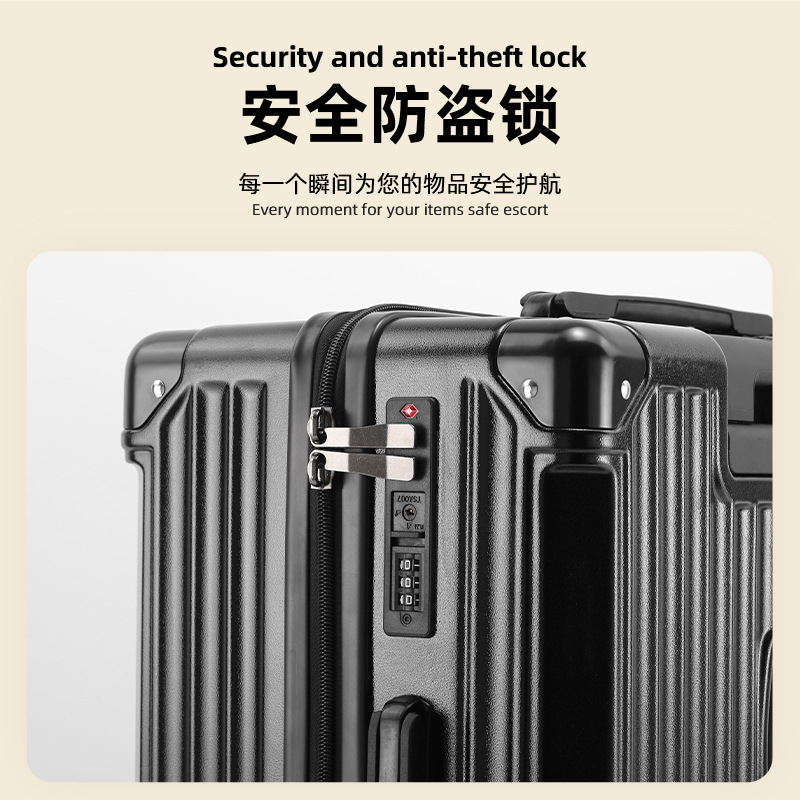 Cross-Border Popular Front-Opening Trolley Suitcase Bag 20inch Trolley Suitcase High-End Fashion Boarding Suitcase in Stock
