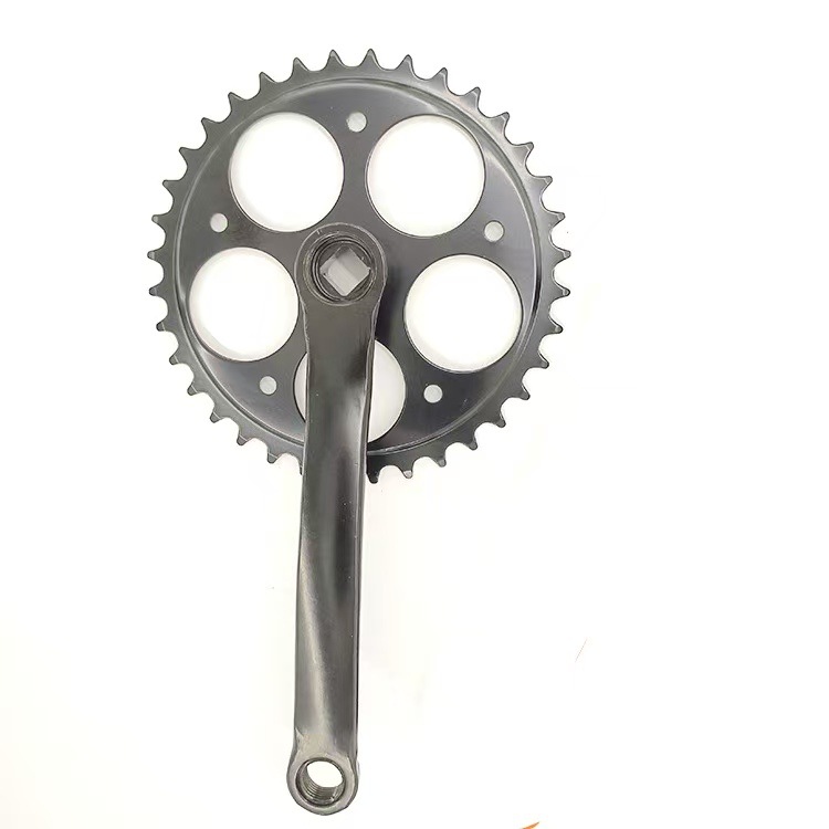 Bicycle Crankset 32/36 Teeth Square Mouth Iron Chainring 24/26/Universal Crank Student Bike Single-Speed Crank Decoration