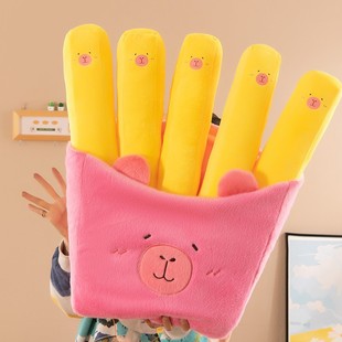 New French Fries Pillow Capybara Doll Funny Kapibala Doll Creative Ugly Cute Plush Toy Birthday Gift