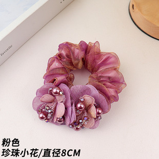 Mesh hair flower hair ring South Korea Dongdaemun new high elastic large intestine hair ring high-grade headdress wholesale