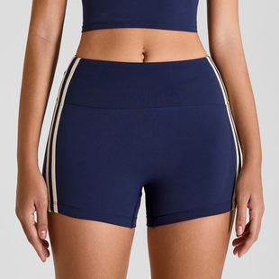 Cross-border new yoga shorts high waist tight sports hip hot pants contrast breathable quick-drying running fitness shorts