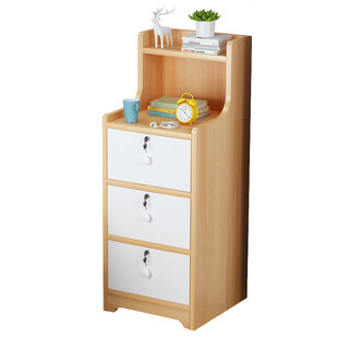 Bedside Table Simple Modern Bedroom Small Bedside Cabinet for Rental Room Small Cabinet Simple Bedside Narrow Gap Storage