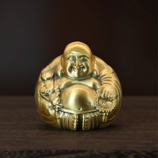 Brass little god of wealth Maitreya lucky rabbit abundant car decoration office living room decoration source factory one piece