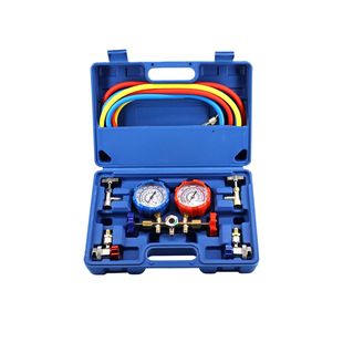 R134a Refrigerant Automobile Fluoride Meter Snow Type Pressure Gauge Refrigerant Double Meter Valve Automobile Air Conditioning Fluoride Tool suit