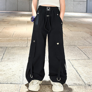 Girls' Overalls Summer 2025 New Children's Summer Trousers Loose Styline Hip-Hip-Hop Girls' Casual Pants