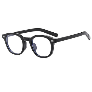 New Vintage Personalized Rice Nail Round Frame Anti-blue Light Flat Mirror Fashion Trend Flat Mirror Women's All-match Glasses Frame