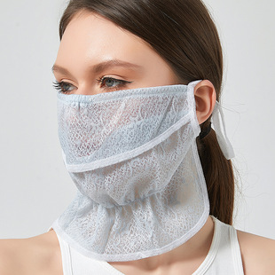 New Neck Protection Breathable Sunscreen Women's Mask Outdoor Riding Lace Veil Opening Dust Mask