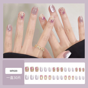 Temperament Phototherapy Hand-Wearing Armor Aurora Magic Color Nail Art Patch Internet Celebrity Explosions Stone Cat's Eye Wearing Armor
