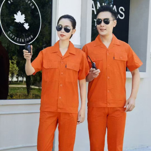 Work Clothes, Summer Short-Sleeved, Long-Sleeved, Stain-Resistant Custom Suits, Men's Workshop Factory Clothes, Button-Down Work Clothes, Wear-Resistant Labor Protection