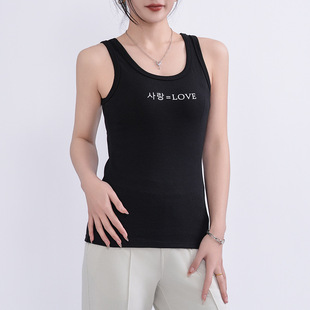 Spring and Summer New Letter Camisole Women's Outer Wear Inner Base Sleeveless Top Slim-fit I-shaped Vest Sports