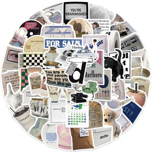 50 cartoon Korean ins style series graffiti stickers DIY decorative luggage notebook waterproof non-infringement stickers