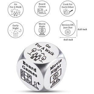 Cross-border New Product Food Decision Dice Tangled Gospel Valentine's Day Couple Creative Stainless Steel Dice