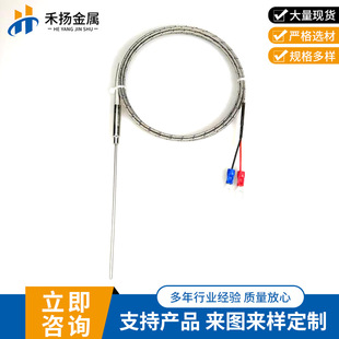 Armored thermocouple K Type 191 thermocouple with plug temperature sensor stainless steel probe temperature sensor
