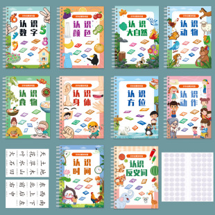 Quiet Book Early Childhood Enlightenment Teaching Aware Traditional Chinese Character Literacy Card Paste Book Reading Picture Book Learning Quantifier Character Recognition Picture Album