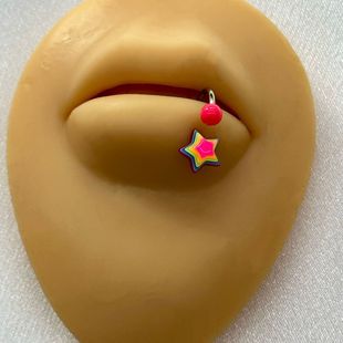 Hot New Color Lip Ring Five Star Heart-shaped 316 Stainless Steel Anti-allergy Material Piercing Jewelry