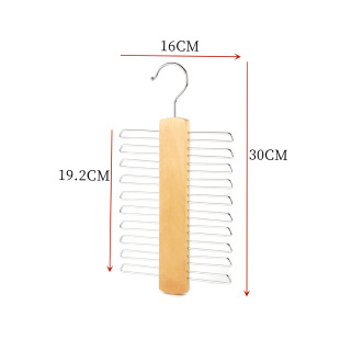 Factory Direct Delivery Wooden Tie Rack Rotating Clothing Store Storage Clothes Drying Non-Slip Traceless Wooden Clothes Rack Wholesale