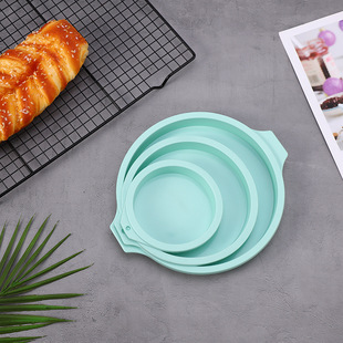 Silicone chiffon cake mold 4/6/8 inch round cut-free layered baking tray oven household baking tools