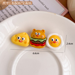 Cute Food Play Hairpin Ins Girl Soft Cute Hamburger Fries Cartoon Side Fun Simulation Fast Food Hair Accessories Hairpin