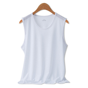 Ice Silk Mesh Vest Men's Outer Wear Fitness Hurdle Sports Thin Quick-drying Sleeveless T-shirt Summer Waistcoat Wholesale