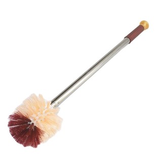 Steel Handle Round Brush Stainless Steel Long Handle Brush Toilet Toilet Brush Hard Hair Plastic Brush Cleaning Brush Round Head Toilet Brush