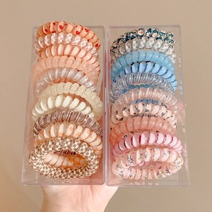 Advanced Sense Telephone Line Hair Ring Girls Hair Rope High Elastic Durable Rubber Band 2025 New Hair Rope Hair Accessories