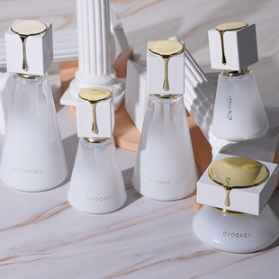 New Skin Care Product Bottle White Glass Bottle 120ml Water Emulsion Cone Bottle Essence Original Solution Bottle Top Piece Printed Logo