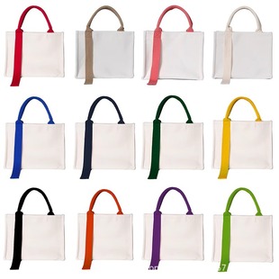 High-end portable canvas bag custom logo thickened ribbon school anniversary business gift canvas bag custom