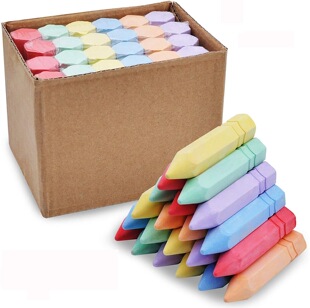 Outside blackboard newspaper graffiti user chalk color chalk dust-free children's home pointed six-color chalk thick large