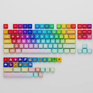Rainbow gradient color XDA keycap mechanical keyboard customized personalized keycap sublimation PBT accept customization