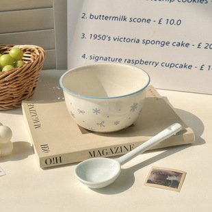 Ceramic Household 2025 New Tableware High-Looking Rice Bowl for Girls Special Dessert Yogurt Good-Looking Bowl Ceramic