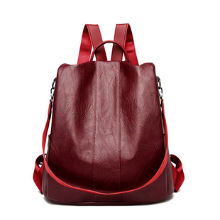 Fashion pu solid color large capacity trendy women's simple temperament Korean style trendy commuter school travel shoulder bag trendy women