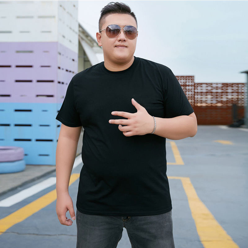 남성용 여름 반팔 티셔츠, 라운드 넥, 솔리드 컬러 반팔, 청년 및 중년 슬림핏 플러스 사이즈 셔츠, 대형 티셔츠 T