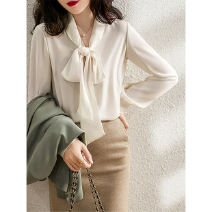 In stock factory wholesale 24 new autumn and winter know x simple but not reduce ribbon element temperament top long sleeve women