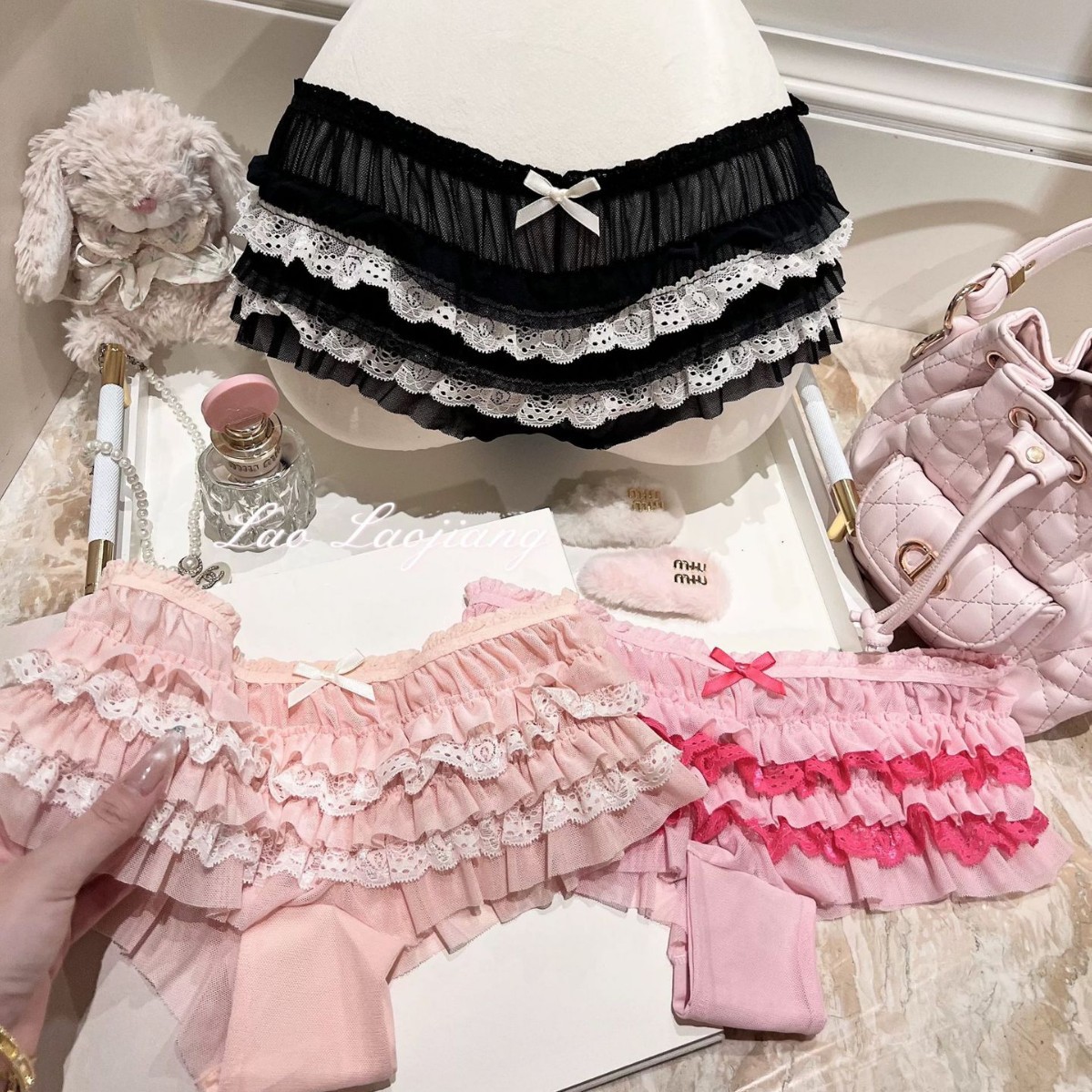 Dopamine-inducing cute cake panties ~ Japanese style pleated lace panties, feminine, fashionable, versatile, sporty women's briefs