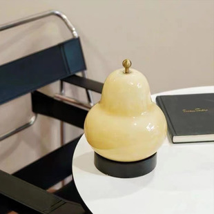 Japanese-style cream pear table lamp living room study rechargeable Touch portable decorative atmosphere lamp bedroom bedside night light