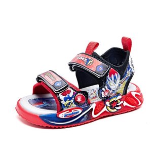 Children's Sandals with Light 2025 Summer Fashion Ultraman Sandals Boys Soft Bottom Open Toe Beach Sports Sandals