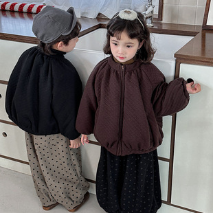 Jiaye Children Pin 2024 Детская зимняя новая клетчатая куртка для мужчин и женщин толстая детская куртка для хлебной одежды