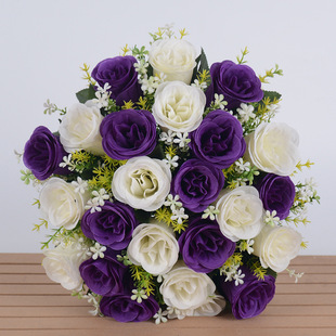 Artificial Flower Rose Holding Flower Wedding Celebration Road Lead Fake Flower Home Decoration Silk Flower Dining Table Tea Table Dried Flower Flower Art