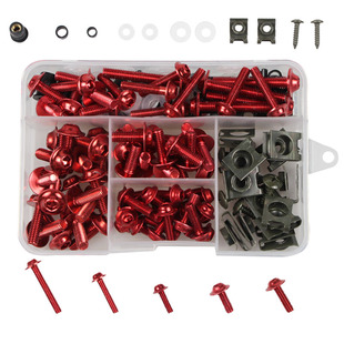 177PCs Motorcycle fairing windshield mirror body modification Bolt set color screw clip screw