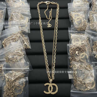 Xiangjia Double C бахромы двухслойное ожерелье Xiao Xiangfeng High версия средней школы жемчужная цепочка ключицы с бриллиантами