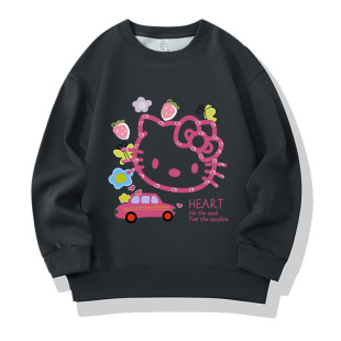 hello kitty cartoon cute round neck sweater children's clothing KT women's Korean-style clothing hello kitty children's clothing autumn and winter wear