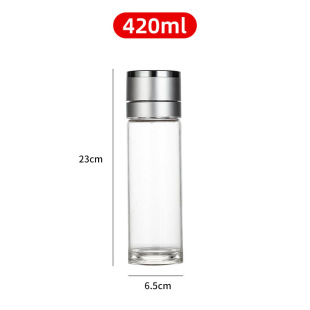 One-button open-lid tea-water separation cup Single-layer high borosilicate glass car business water cup Men's high temperature resistant tea cup