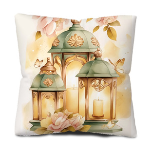 Bedroom Sofa Decorative Pillow Holiday Fashion Creative Peach Fur Castle Light Printed Office Seat Waist Pillow Case