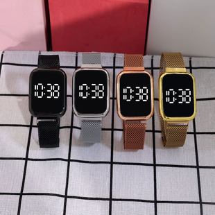 Cross-border hot student new square magnet electronic watch fashion Milan with couple LED electronic watch wholesale