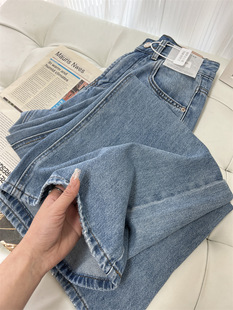 Good proportions! 2025 New Arrival Loose Large Trouser Leg Wide Leg Pants Spring and Summer Tall Non-elastic Straight Jeans for Women