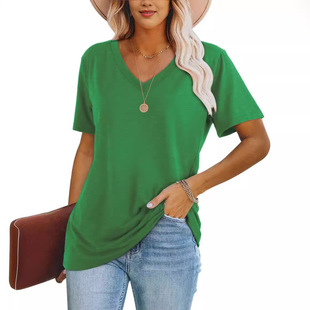 Women's Casual Top Short-sleeved V-neck T-shirt