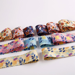 Flower Lace Printing Ribbon Handmade Bow DIY Hair Accessories Gift Box Flower Packaging Ribbon