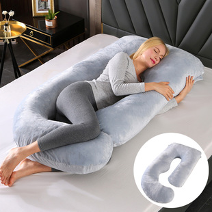 ◓ Cross-Border J-Shaped Maternity Pillow Amazon Waist Support Side Sleeping Slope Pillow Multifunctional Pregnancy Sleeping Pillow Removable
