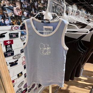 bm Style Brandy Same Style American Retro Vest bm Angel Cat Print Splicing Cotton Inner Navel Top for Women